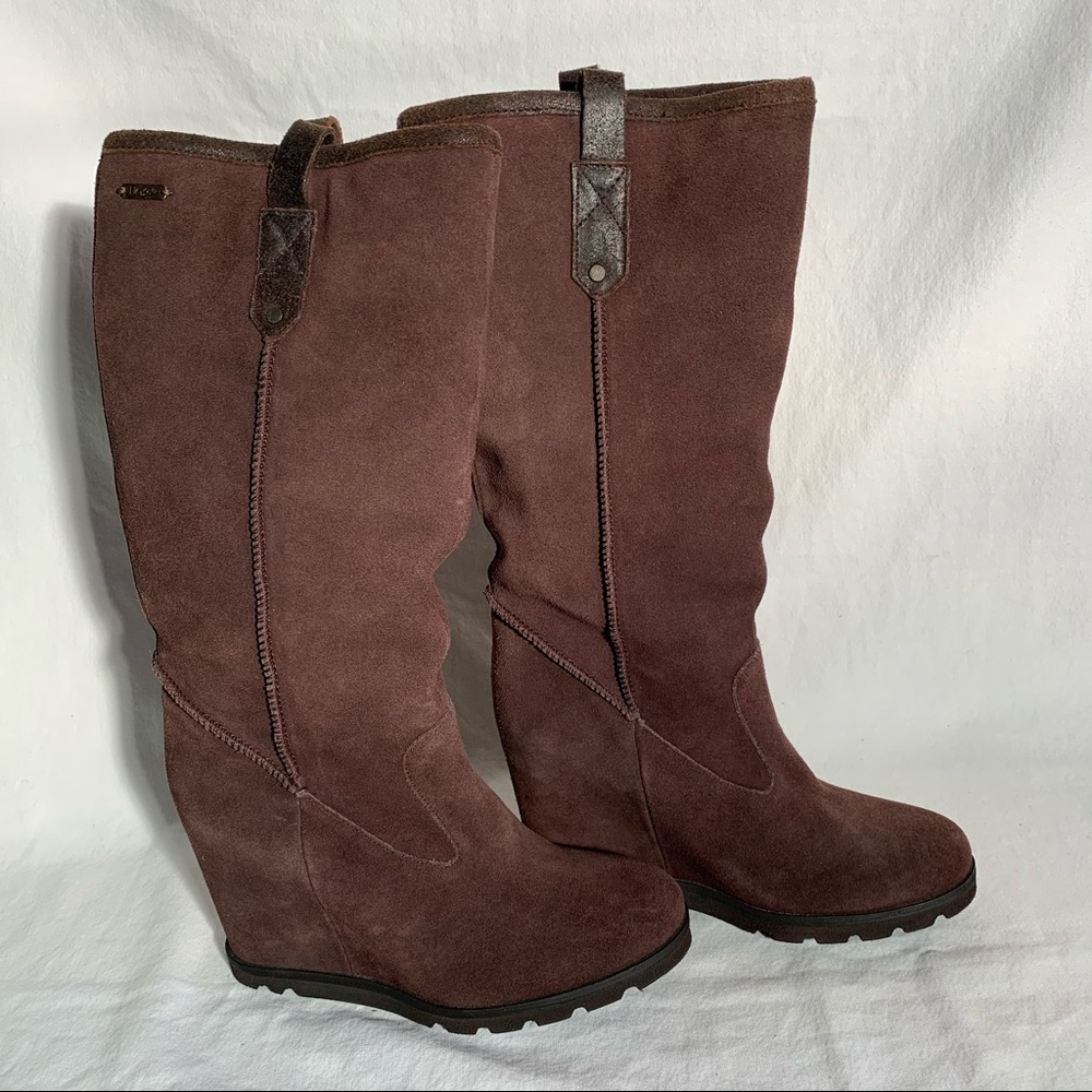 Ugg Soleil Wedge Boot Brown Size 6.5 1008718